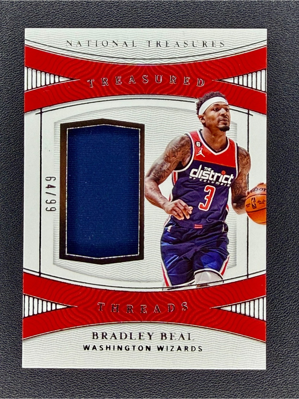2022 Panini Bradley Beal National Treasures Treasured Threads GAME WORN Patch/99